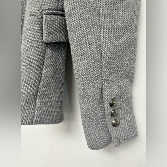 ZARA STRAIGHT CUT HERRINGBONE BLAZER GRAY Women’s size M medium NWOT - Picture 5 of 8